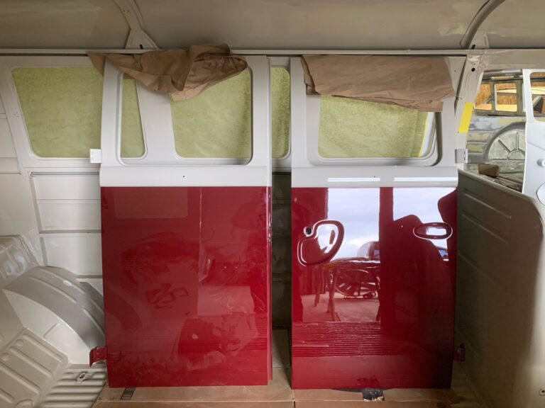 1966 VW Bus Microbus components paint cut and buff silver lining auto restoration oregon