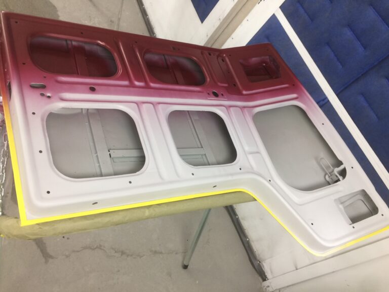 1966 VW Bus Microbus components paint cut and buff silver lining auto restoration oregon