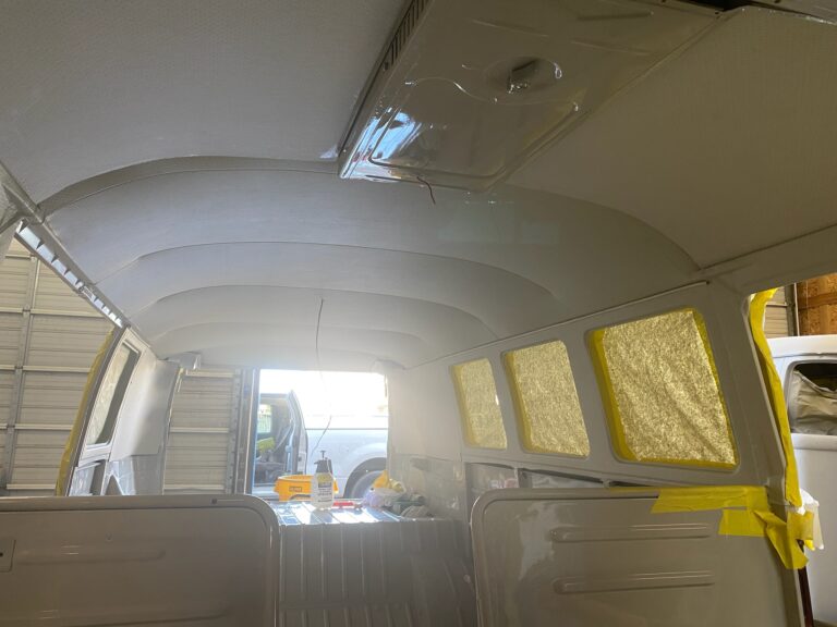 1966 vw microbus headliner interior silver lining auto restoration