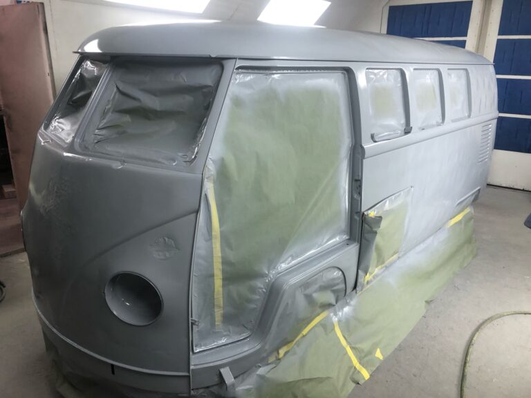 1966 vw microbus metal work process into primer silver lining auto restoration