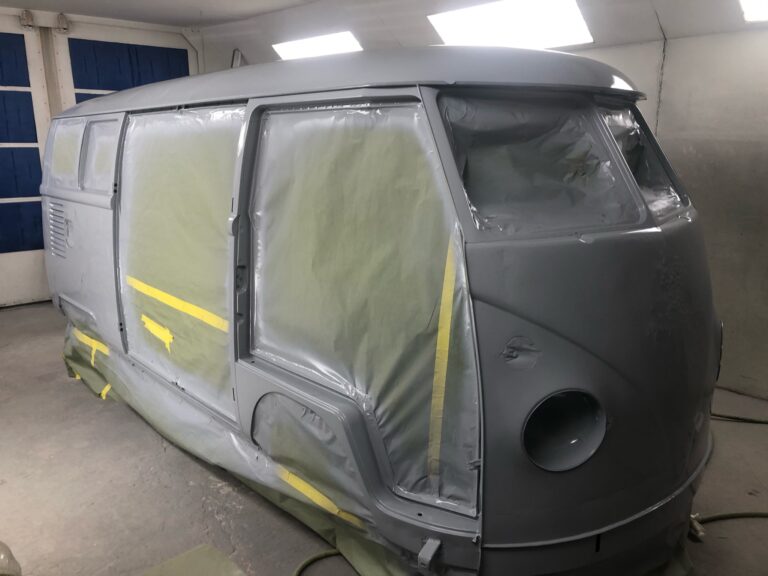 1966 vw microbus metal work process into primer silver lining auto restoration