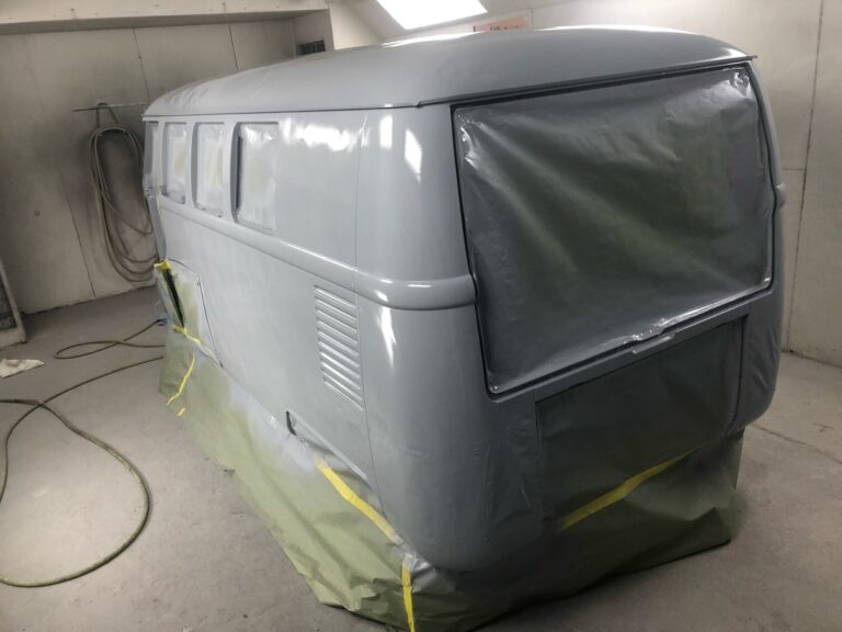1966 vw microbus metal work process into primer silver lining auto restoration