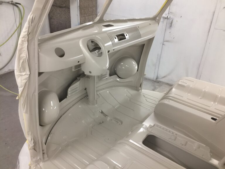 1966 vw microbus two tone paint job silver lining auto restoration