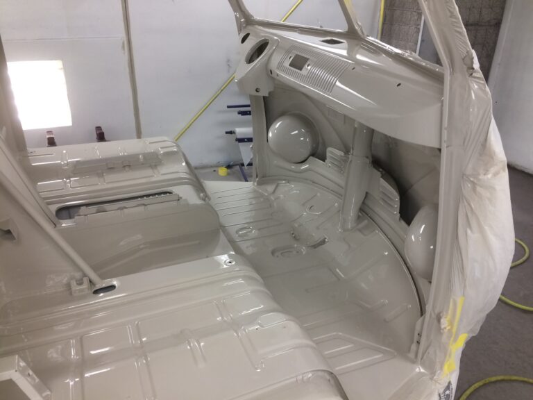 1966 vw microbus two tone paint job silver lining auto restoration