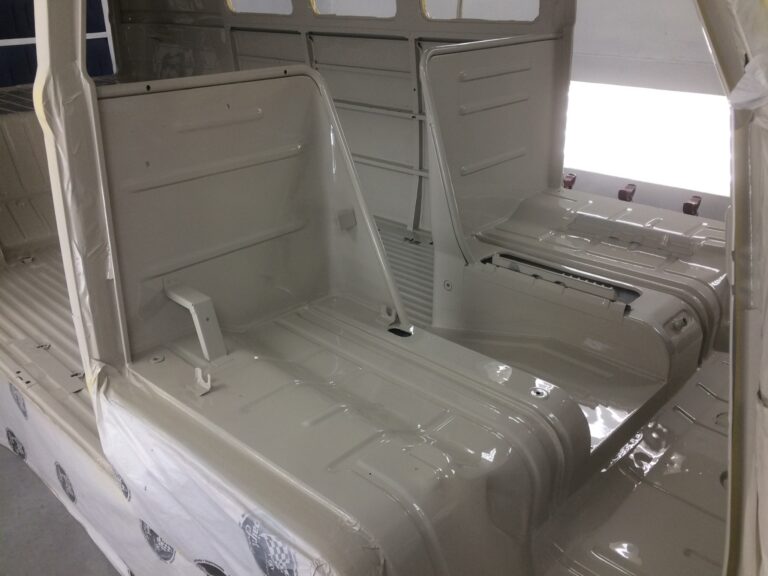 1966 vw microbus two tone paint job silver lining auto restoration