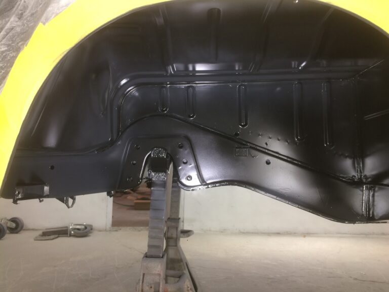 1966 vw microbus under body paint silver lining auto restoration