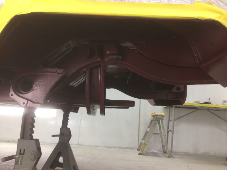 1966 vw microbus under body paint silver lining auto restoration