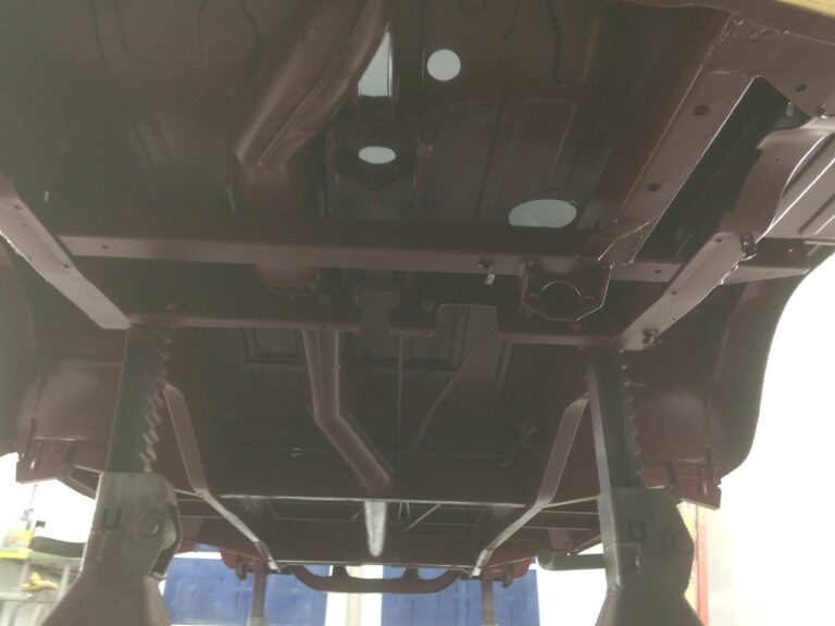 1966 vw microbus under body paint silver lining auto restoration
