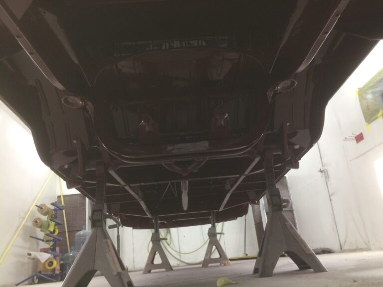 1966 vw microbus under body paint silver lining auto restoration