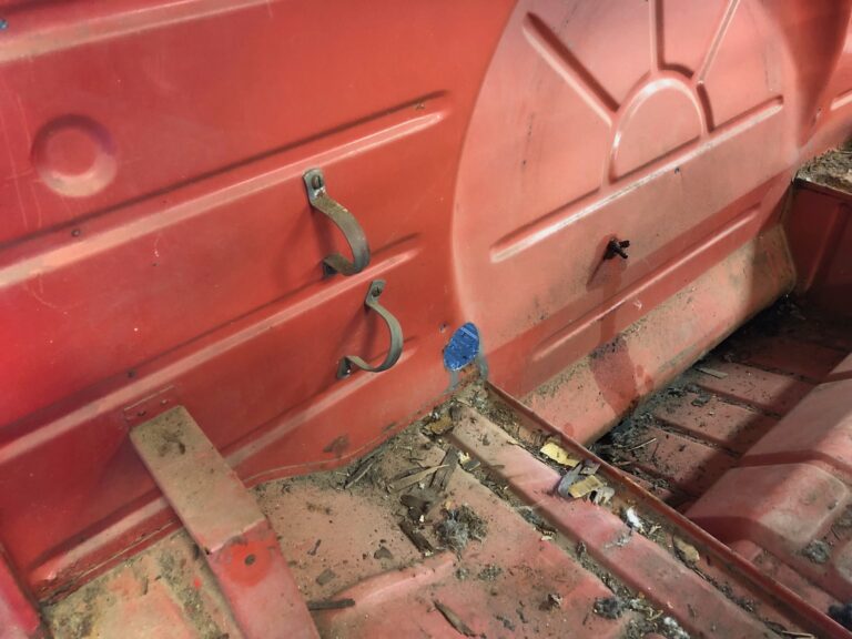 1959 sub hatch Westy camper bus arrival at shop silver lining auto restoration