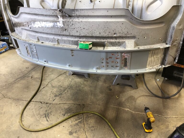 1959 sub hatch Westy camper bus rust repair starts silver lining auto restoration