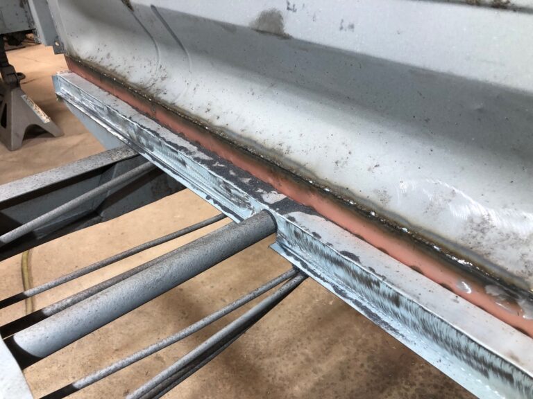 1959 sub hatch Westy camper bus rust repair starts silver lining auto restoration