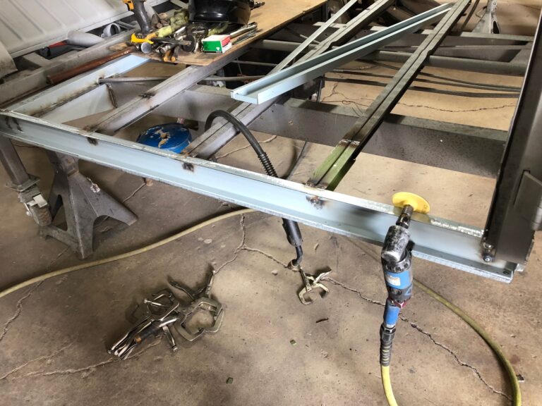 1959 sub hatch Westy camper bus rust repair starts silver lining auto restoration