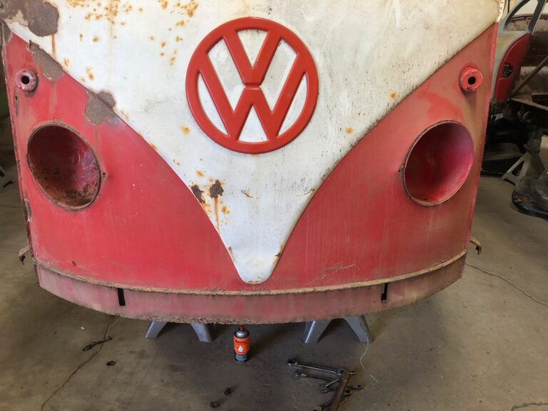 1959 sub hatch Westy camper bus tear down silver lining auto restoration