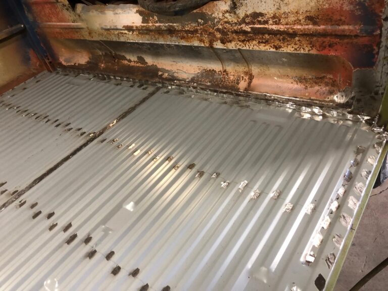 1960 15 window deluxe vw bus main floor replacement silver lining auto restoration