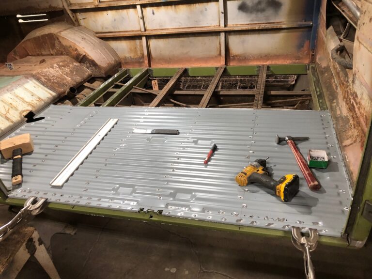 1960 15 window deluxe vw bus main floor replacement silver lining auto restoration