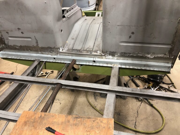 1963 23 window deluxe vw bus sub frame and metal repair silver lining auto restoration