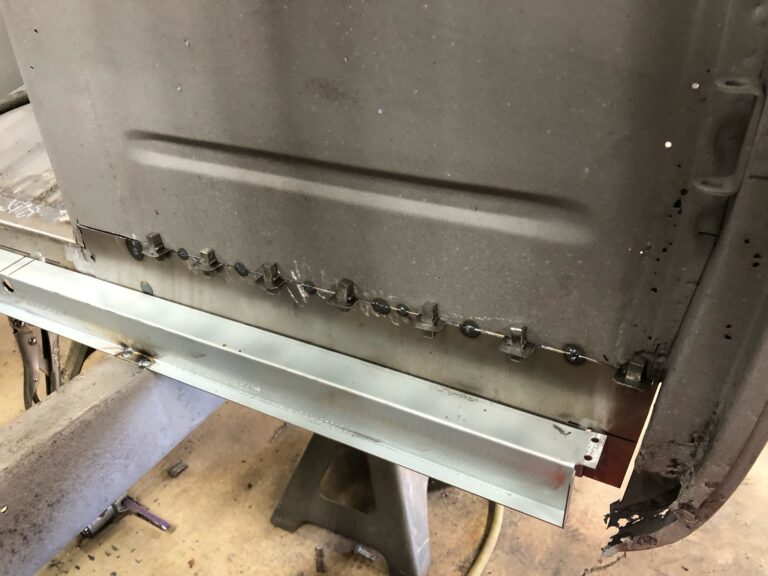 1963 23 window deluxe vw bus sub frame and metal repair silver lining auto restoration