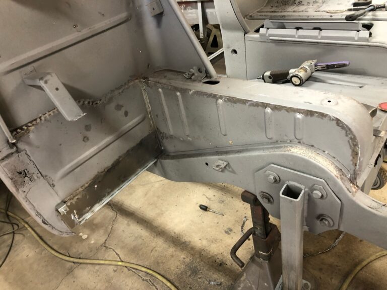 1963 23 window deluxe vw bus sub frame and metal repair silver lining auto restoration
