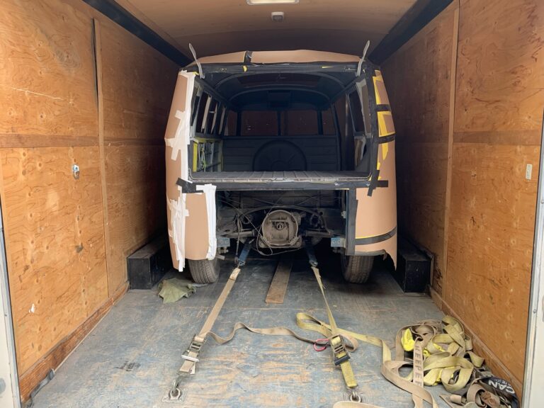 so-42 vw camper bus restoration media blast silver lining auto restoration