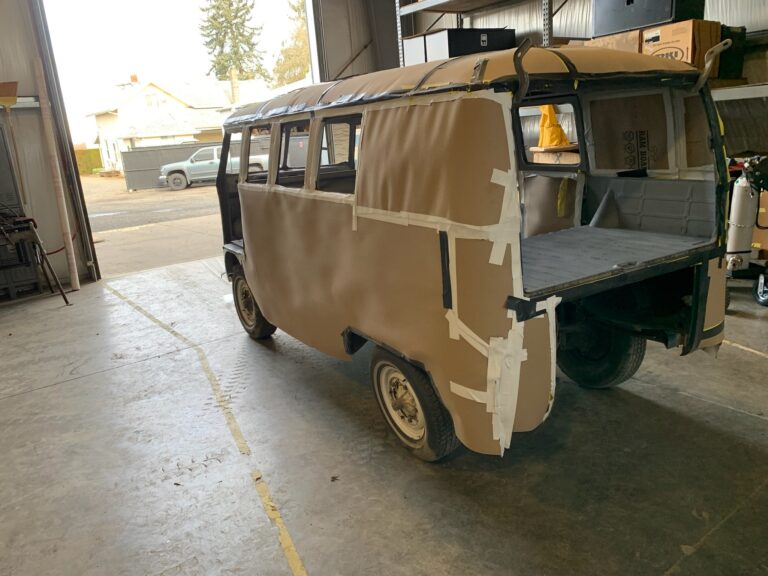 so-42 vw camper bus restoration media blast silver lining auto restoration