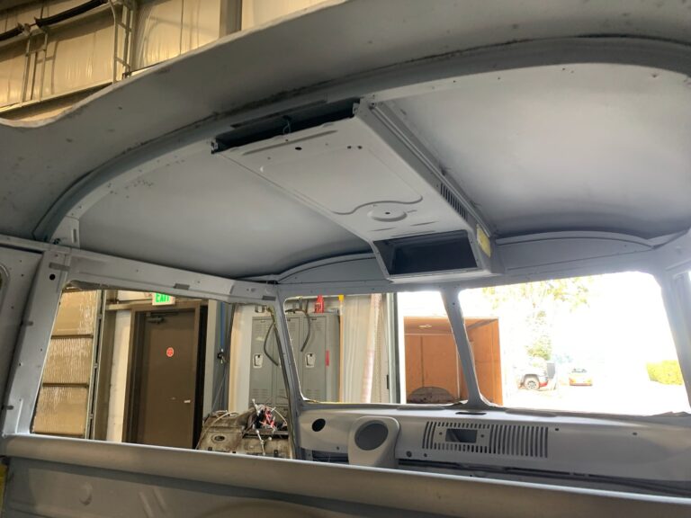 so-42 vw camper bus restoration media blast silver lining auto restoration