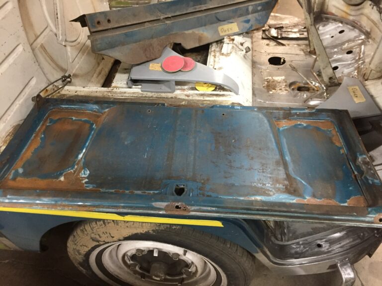 so-42 vw camper bus restoration misc rust repair and prep for media blast silver lining auto restoration