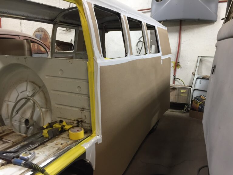 so-42 vw camper bus restoration misc rust repair and prep for media blast silver lining auto restoration
