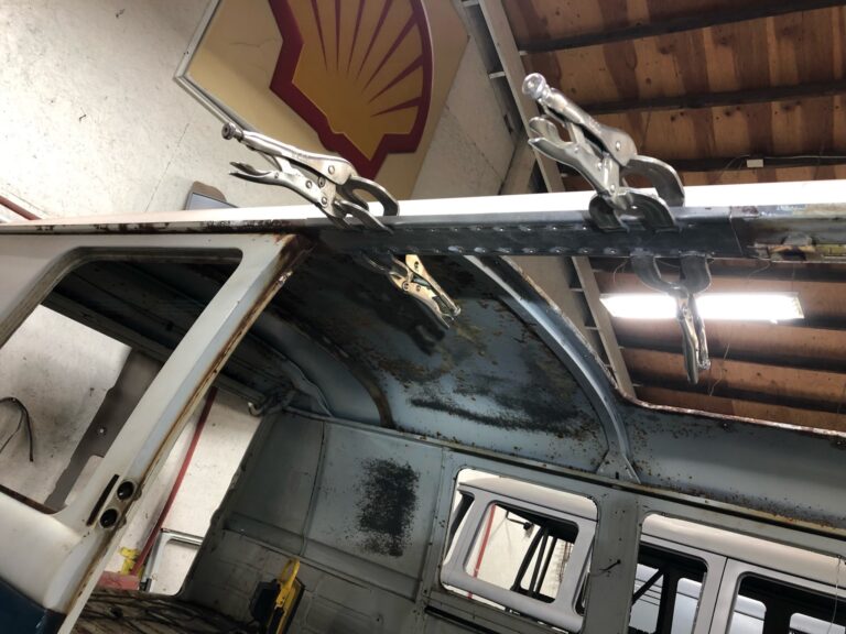 so-42 vw camper bus restoration misc rust repair and prep for media blast silver lining auto restoration