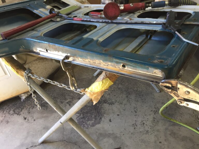 so-42 vw camper bus restoration misc rust repair and prep for media blast silver lining auto restoration