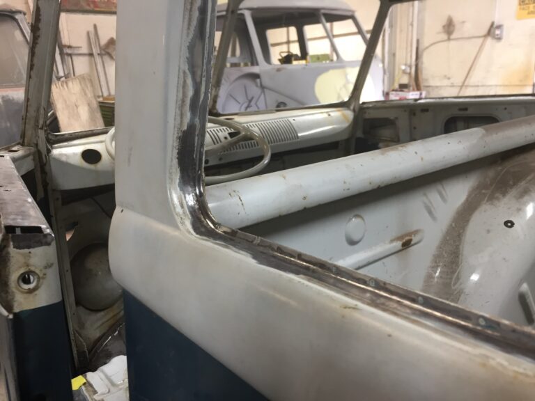 so-42 vw camper bus restoration misc rust repair and prep for media blast silver lining auto restoration