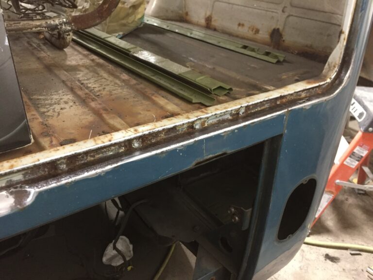 so-42 vw camper bus restoration misc rust repair and prep for media blast silver lining auto restoration