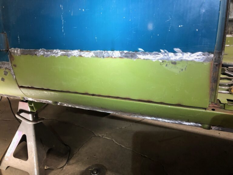so-42 vw camper bus restoration cargo door rust repair silver lining auto restoration