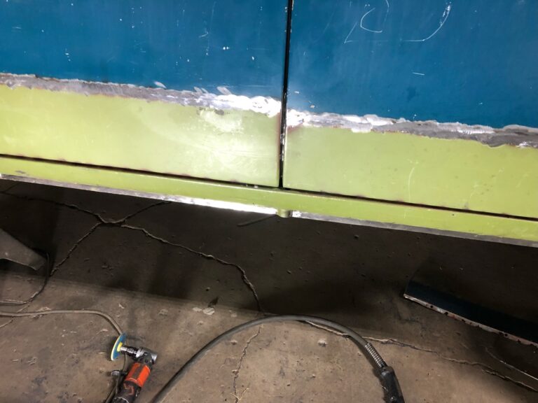 so-42 vw camper bus restoration cargo door rust repair silver lining auto restoration