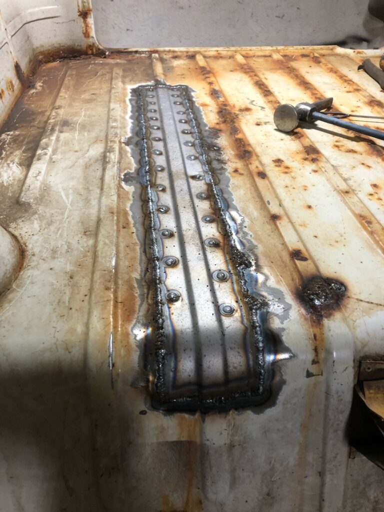 so-42 vw camper bus restoration cargo door rust repair silver lining auto restoration