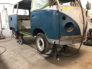 so42 vw camper bus restoration rust repair begins silver lining auto restoration