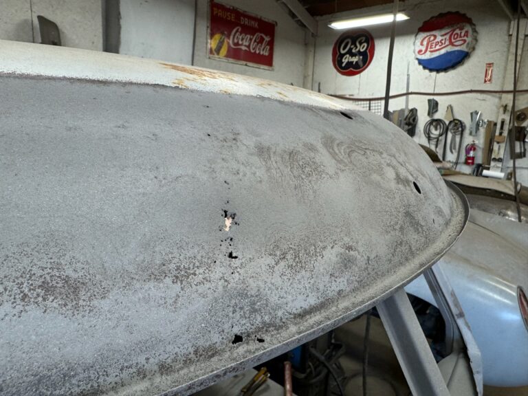 1959 sub hatch Westy camper bus media blast silver lining auto restoration