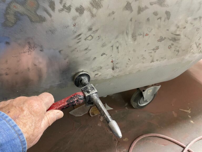 1954 barndoor 23 window deluxe vw bus final metal details before primer silver lining auto restoration oregon