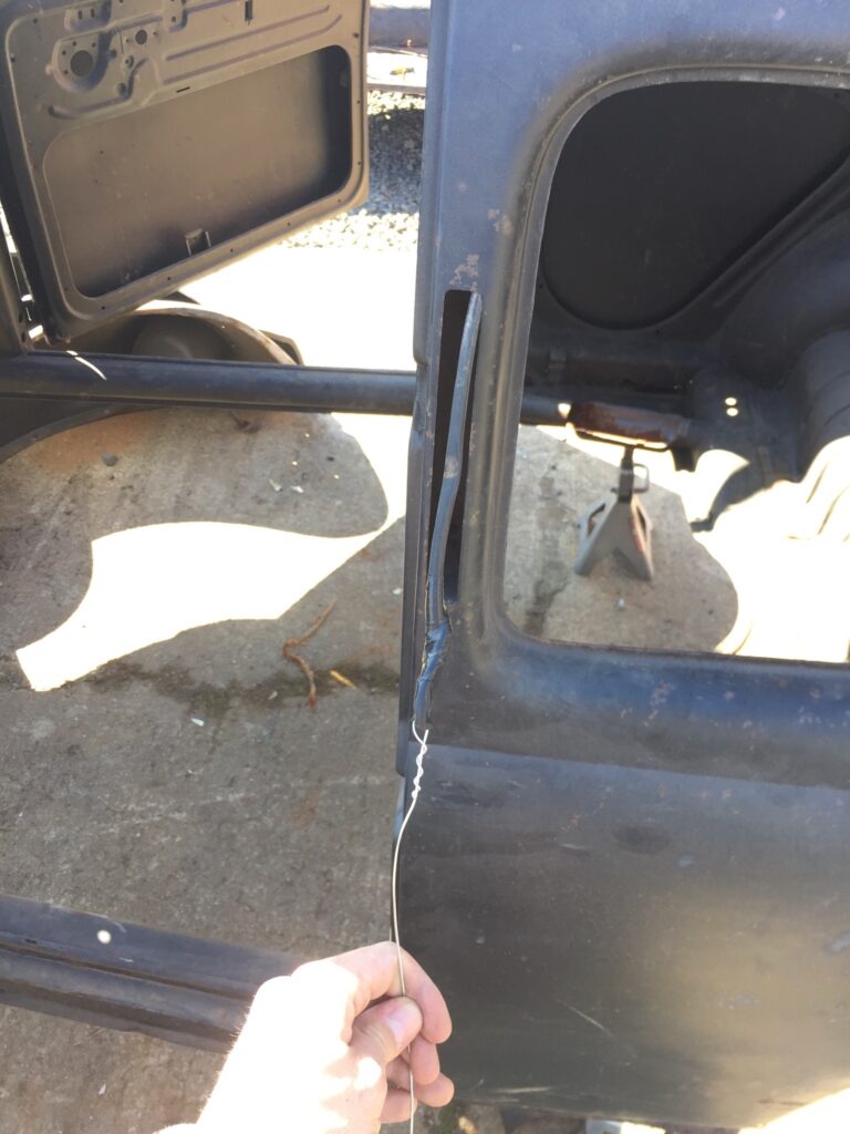 1955 std oval window vw beetle body tear down and media blast silver lining auto restoration