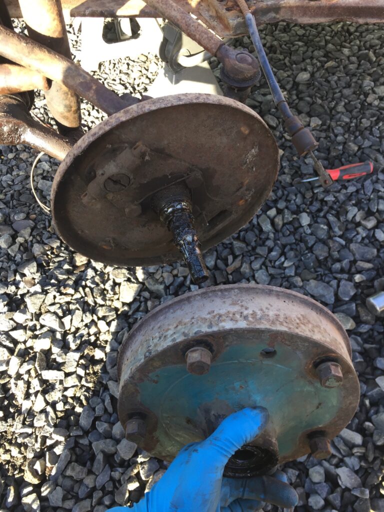 1955 std oval window beetle chassis pan tear down silver lining auto restoration