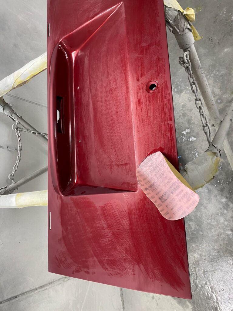 1959 vw panel bus components cut and buff paint silver lining auto restoration
