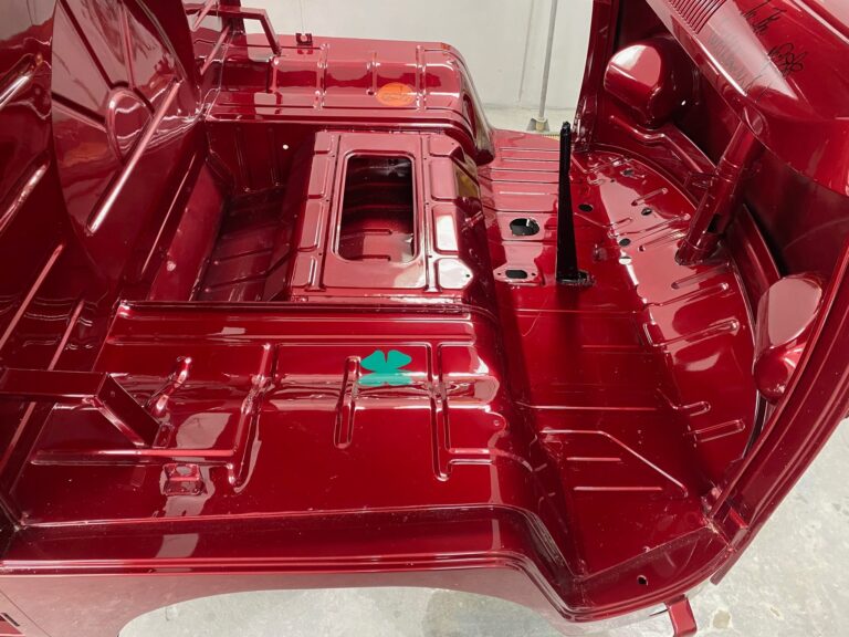 1959 vw panel bus main body paint cut and buff silver lining auto restoration