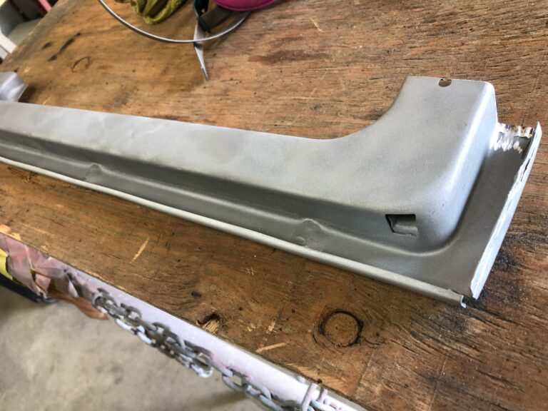 1963 23 window deluxe vw bus cargo door rust repair silver lining auto restoration oregon