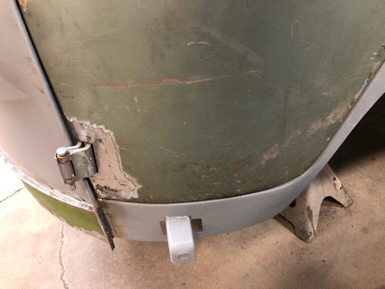 1963 23 window deluxe vw bus front door rust repair silver lining auto restoration oregon