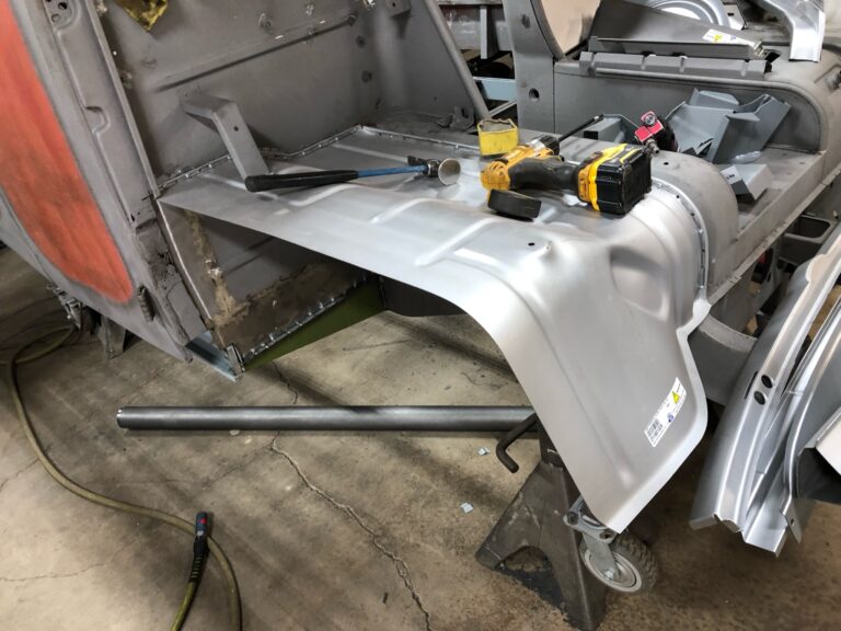 1963 23 window deluxe vw bus nose replacement silver lining auto restoration oregon