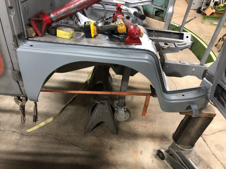 1963 23 window deluxe vw bus nose replacement silver lining auto restoration oregon