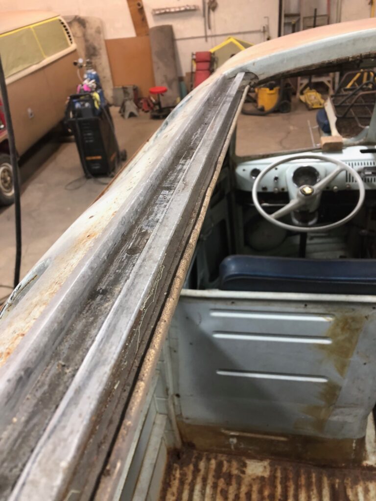 1965 21 window deluxe bus arrival at the shop silver lining auto restoration