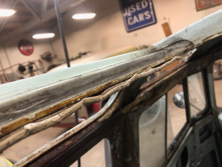 1965 21 window deluxe bus arrival at the shop silver lining auto restoration