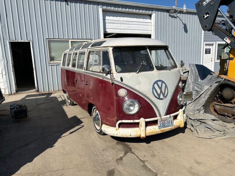 1966 21 window bus survivor arrival at shop silver lining auto restoration