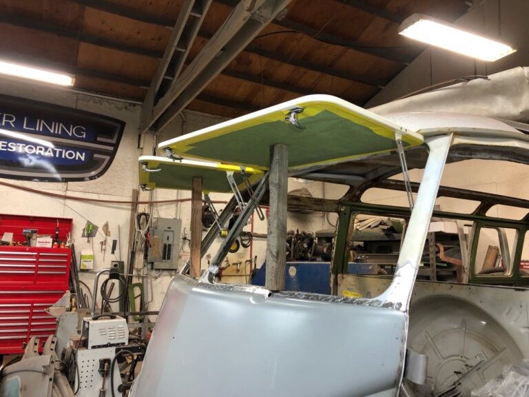 1966 21 window deluxe bus front floor and safari windows install silver lining auto restoration